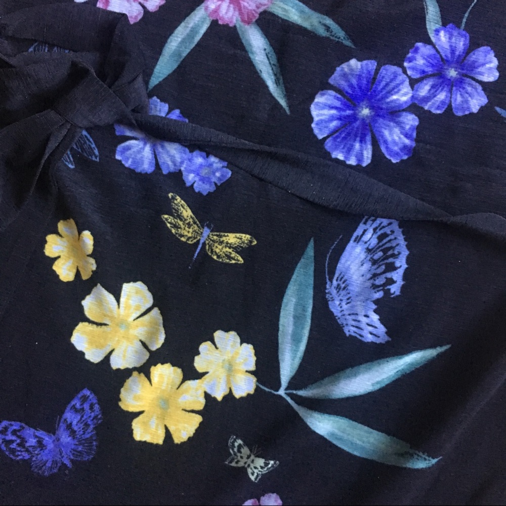 Floral and Butterfly Cowl Neck Top - Picture 4 of 8